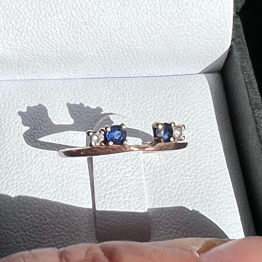 14k sapphire and diamond ring guard